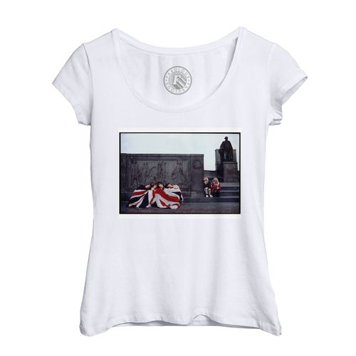 T-Shirt Femme Col Echancré The Who Photo De Stars Célébrités Groupe De Musique 1 Drapeau Britanique