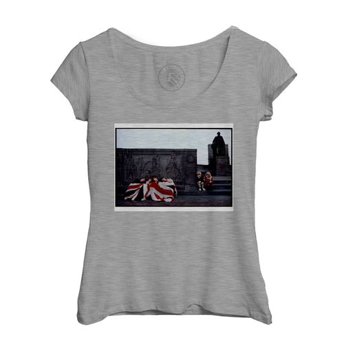 T-Shirt Femme Col Echancré The Who Photo De Stars Célébrités Groupe De Musique 1 Drapeau Britanique