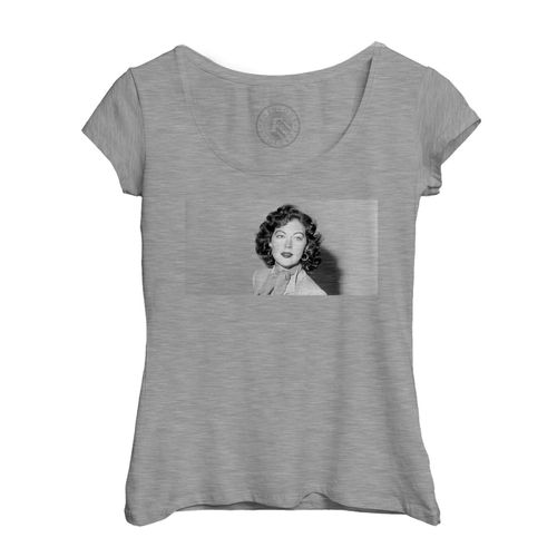 T-Shirt Femme Col Echancré Ava Gardner Actrice Photo De Star Célébrité Vieux Cinéma Original 21