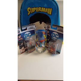Verre Superman + Sac À Dos + 2 Figurines