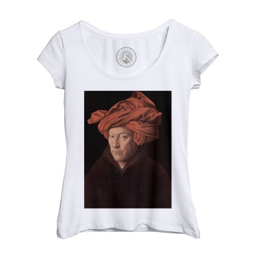 T-Shirt Femme Col Echancré Peinture De Van Eyck Homme Au Turban Rouge Artiste Art