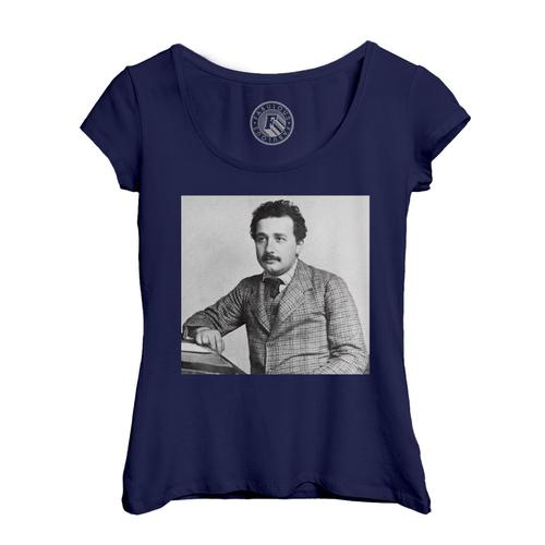 T-Shirt Femme Col Echancré Albert Einstein Scientifique Photo De Star Célébrité Sciences Original 5