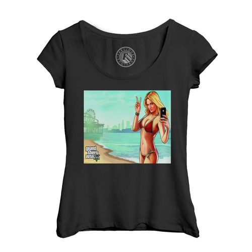 T-Shirt Femme Col Echancré Gta 5 Selfie