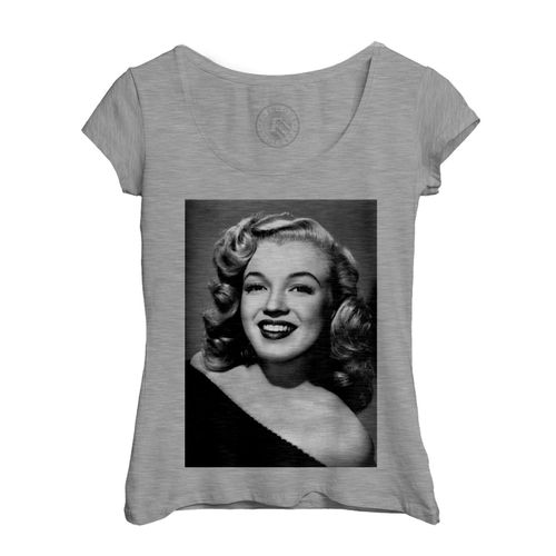 T-Shirt Femme Col Echancré Marilyn Monroe Actrice Photo De Star Célébrité Vieux Cinéma Original 8