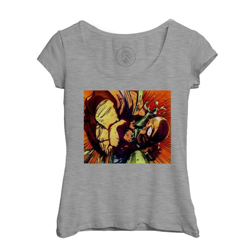 T-Shirt Femme Col Echancré One Punch Man Manga Anime Japon Big Punch