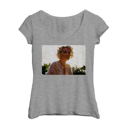 T-Shirt Femme Col Echancré Kylie Minogue Contre-Jour Chanteuse Photo De Star Célébrité Artiste Musique