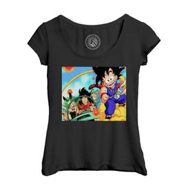 T-Shirt Femme Col Echancré Dragon Ball Classic Yamcha Anime Manga 90's