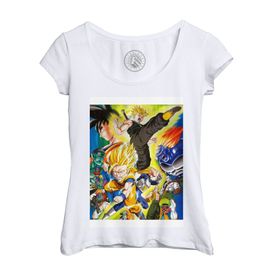 T-Shirt Femme Col Echancré Dragon Ball Z Offensive Cyborg Anime Manga Japon