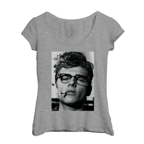 T-Shirt Femme Col Echancré James Dean Acteur Photo De Star Célébrité Vieux Cinéma Original 11