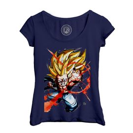 T-Shirt Femme Col Echancré Gotrunk Fusion Sangohan Trunk Dragon Ball Z Manga Dbz