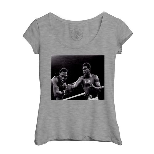 T-Shirt Femme Col Echancré Mohamed Ali Ko Premiere Minutes Boxe