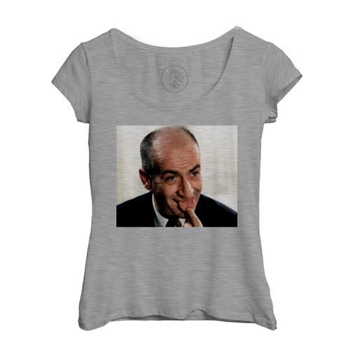 T-Shirt Femme Col Echancré Louis De Funes Sur La Langue Acteur Francais Legende