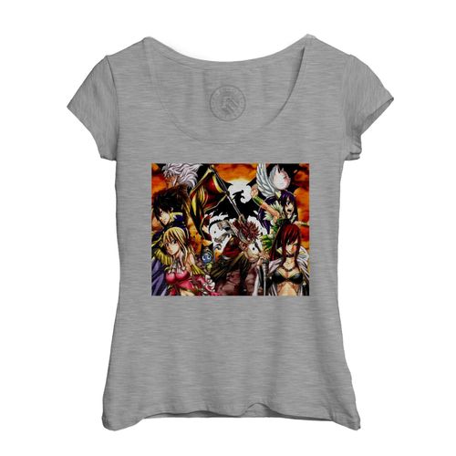 T-Shirt Femme Col Echancré Fairy Tail Guilde Anime Japon Manga