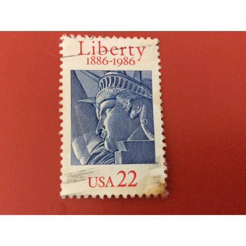 1 Timbre Oblitéré Liberty, 1986, Usa.