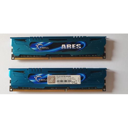 G.Skill - DDR3 2133 - 8Go - cas latency 9 (Ares Blue Series DDR3-2133 CL9 8Go (2x4Go) - F3-2133C9D-8GAB)