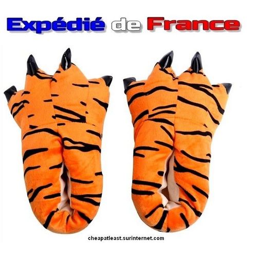 Chaussons Pantoufles Pattes Animal Fourrure Ours Panthère Léopard Tigre Gris (Totoro) Jaune (Pikachu) Déguisement Cosplay Taille Unique (36 À 41)