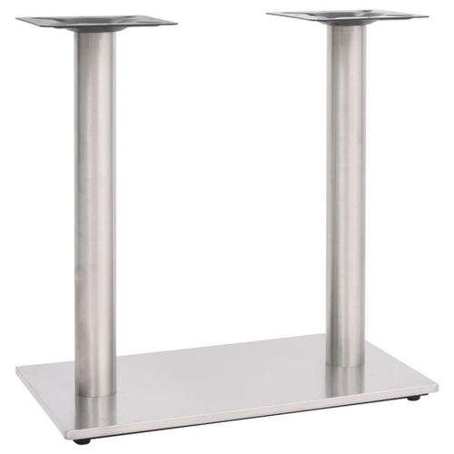 Vidaxl Pied De Table De Bistro Argenté 70x40x72 Cm Acier Inoxydable
