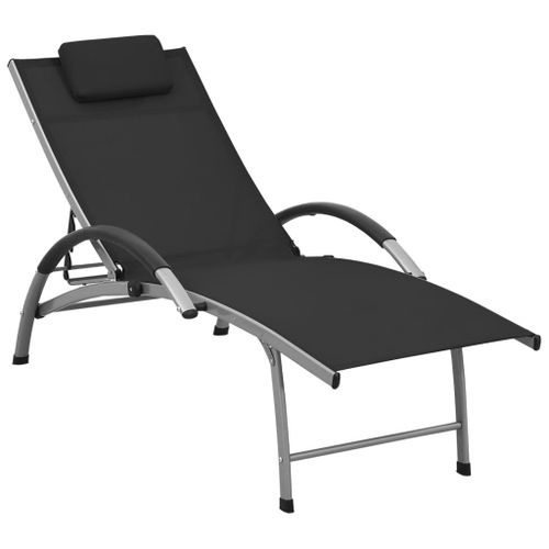 Vidaxl Chaise Longue Textilène Et Aluminium Noir
