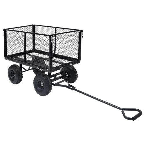 vidaXL Chariot à main de jardin Noir 350 kg