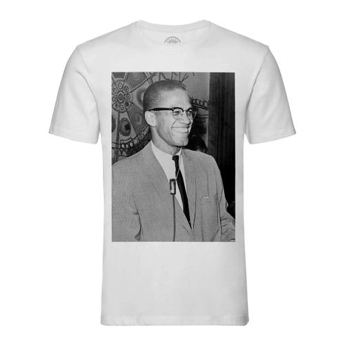 T-Shirt Homme Col Rond Malcolm X Activiste Droits De L'homme Portrait Vintage