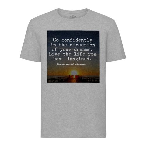 T-Shirt Homme Col Rond Henry D. Thoreau Go Confidently Citation Inspirante Motivation