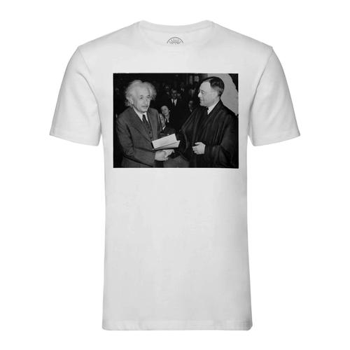 T-Shirt Homme Col Rond Albert Einstein Celebrite Photo Ancienne Scientifique