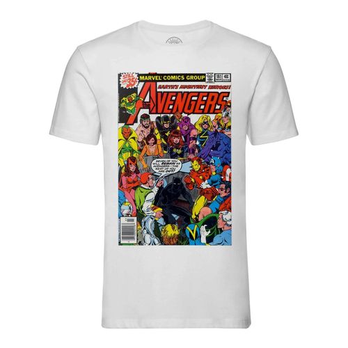 T-Shirt Homme Col Rond Avengers Marvel Couverture Bd Comics Super Hero Vintage