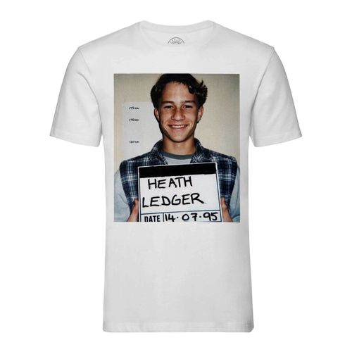 T-Shirt Homme Col Rond Heath Ledger Acteur Australien Joker Cinema Mugshot