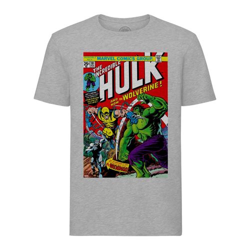 T-Shirt Homme Col Rond The Hulk And Wolverine Couverture Bd Vintage Comics