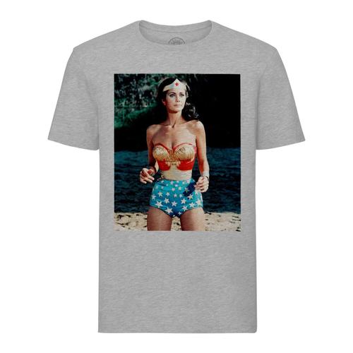 T-Shirt Homme Col Rond Lynda Carter Wonderwoman Miss World Actrice Cinema