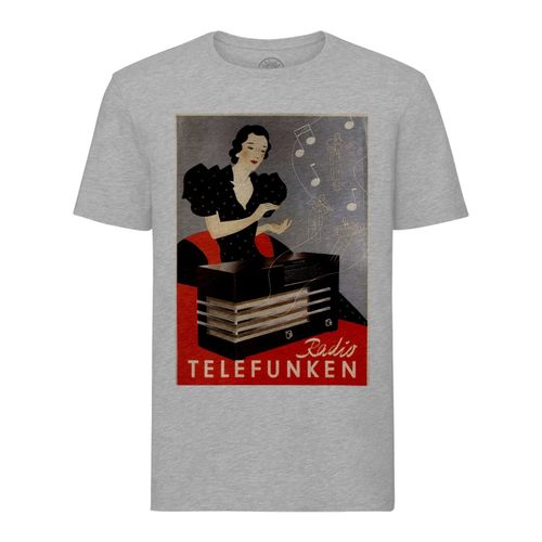 T-Shirt Homme Col Rond Radio Telefunken Art Deco Publicite Ancienne Vintage 1935