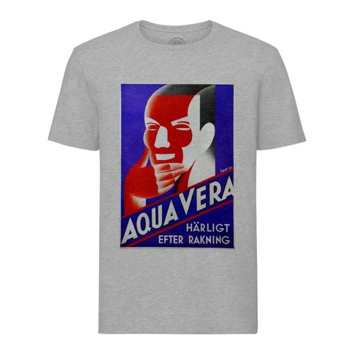 T-Shirt Homme Col Rond Aqua Vera Art Deco Publicite Suedoise Ancienne Vintage