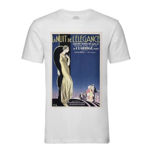 T-Shirt Homme Col Rond La Nuit De L'elegance Art Deco Affiche Ancienne Vintage