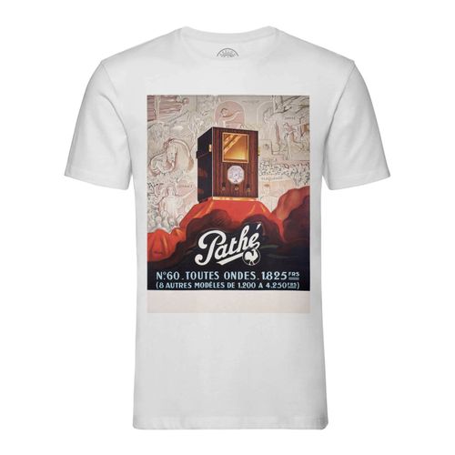 T-Shirt Homme Col Rond Radio Pathe Art Deco Affiche Publicite Ancienne Vintage
