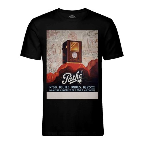 T-Shirt Homme Col Rond Radio Pathe Art Deco Affiche Publicite Ancienne Vintage