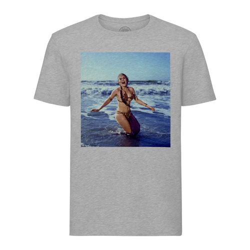 T-Shirt Homme Col Rond Carrie Fisher Bikini Plage Star Wars Photo Vintage