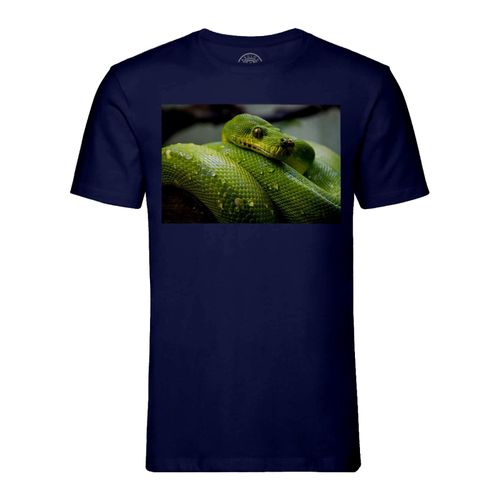 T-Shirt Homme Col Rond Python Vert Sublime Serpent Photo Nature Sauvage Reptile