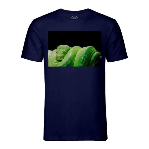 T-Shirt Homme Col Rond Python Vert Serpent Photo Nature Sauvage Reptile