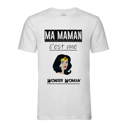 T-Shirt Homme Col Rond Ma Maman C'est Une Wonder Woman Mere Super Hero