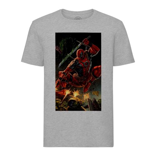 T-Shirt Homme Col Rond Deadpool Skrull Attack Bd Comics Epee