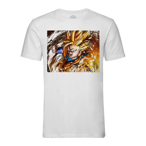 T-Shirt Homme Col Rond Dragon Ball Z Son Goku Coup De Poing