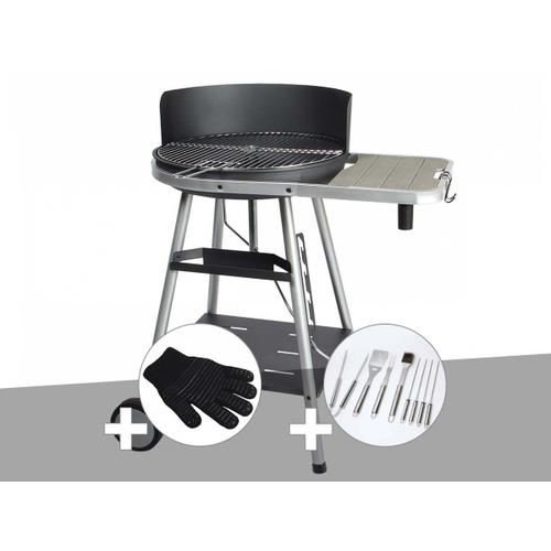 Barbecue charbon Port Grimaud Somagic + Gant de protection + Malette 8 accessoires inox