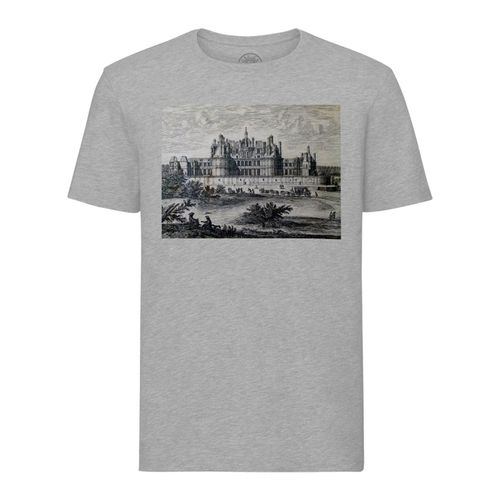 T-Shirt Homme Col Rond Gravure Ancienne Chateau De Chambord Renaissance France