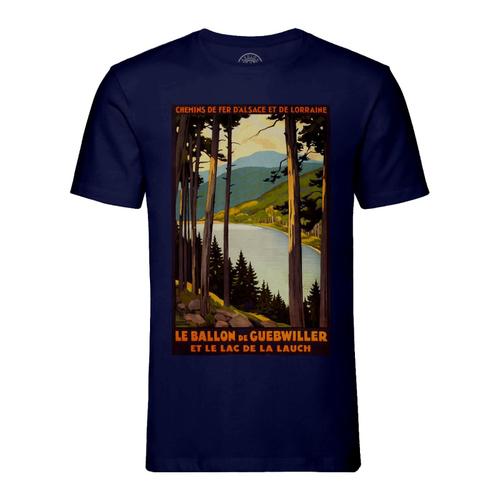 T-Shirt Homme Col Rond Alsace Lorraine France Affiche Poster Vintage Tourisme Art Deco