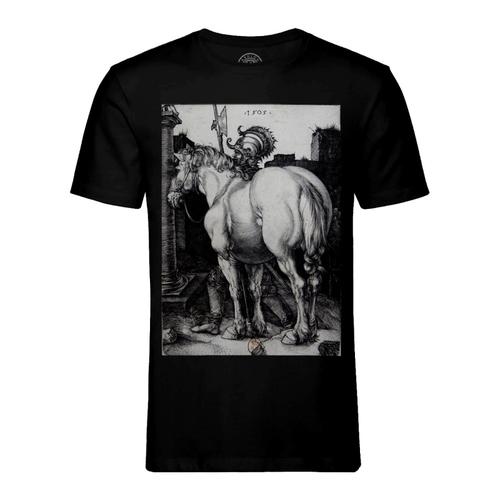 T-Shirt Homme Col Rond Cheval Albrecht Durer Gravure Dessin Art Renaissance Animal