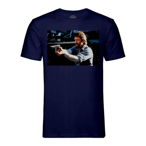 T-Shirt Homme Col Rond Chuck Norris Heros Film Pistolet 1988 Acteur