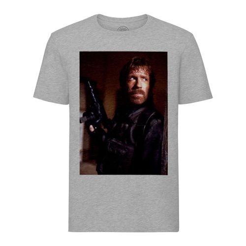 T-Shirt Homme Col Rond Chuck Norris Delta Force Arme Film Action