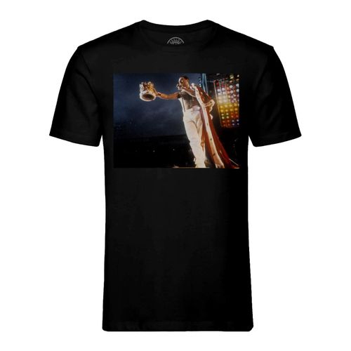 T-Shirt Homme Col Rond Queen Freddie Mercury Wembley Rock 80's Live Roi Couronne
