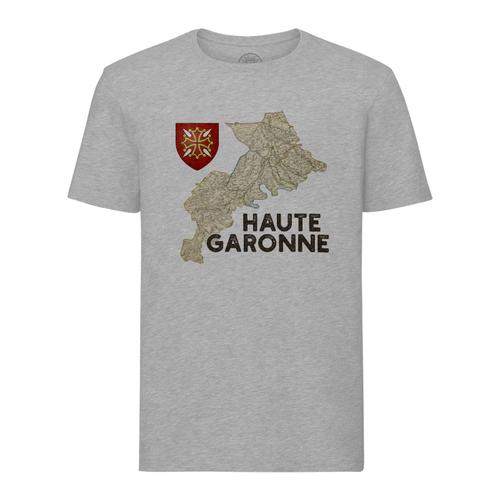 T-Shirt Homme Col Rond Haute-Garonne 31 Departement Toulouse Carte Ancienne Occitanie