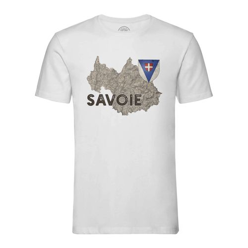 T-Shirt Homme Col Rond Savoie 73 Departement Chambery Carte Ancienne Alpes